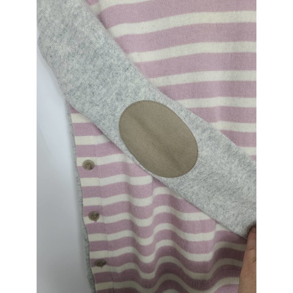 J Crew Sweater Side Button Elbow Patch Striped - Picture 5 of 6